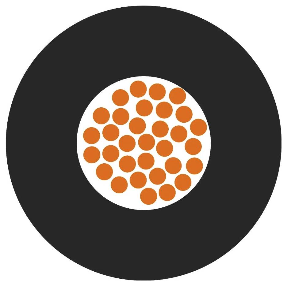 Rotes Kreissymbol mittig auf schwarzem Hintergrund, ähnlich einer Schallplatte.