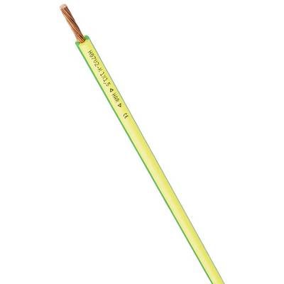 Gelb-grünes Erdungskabel mit Kupferdraht und Aufschrift 'H07V-K 1X25', geeignet für elektrische Installationen.