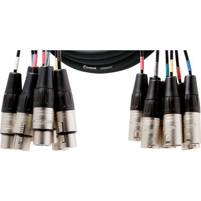 Audiokabel mit mehreren XLR-Steckern; Markierung in unterschiedlichen Farben zur Unterscheidung; Kabel ist von der Marke Cordial.