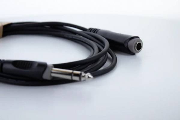Cordial 14825 Klinke Audio Anschlusskabel [1x Klinkenstecker 6.3 mm (stereo) - 1x Klinkenbuchse 6.3 mm (stereo)] 5 m Schwarz PVC-Mantel, verdrillt
