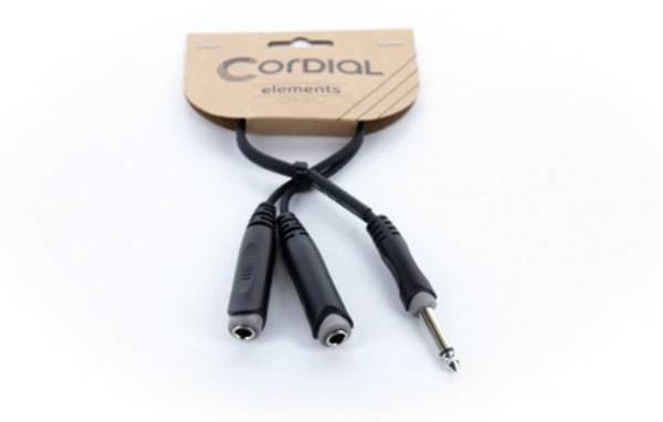 Cordial EY 0,3 PGG XLR Y-Adapter [1x Klinkenstecker 6.3 mm (mono) - 2x Klinkenbuchse 6.3 mm (mono)]