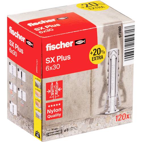 Fischer 573160 SX Plus Dübel 30 mm 6 mm 120 St.