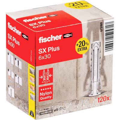'Fischer SX Plus 6x30 Nylon-Dübel, 120 Stück, 20% extra in der Packung.'