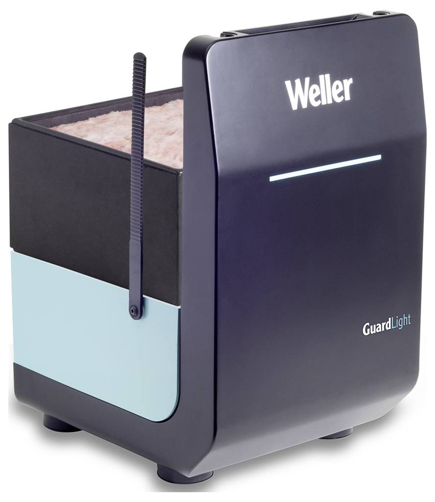 Ein Lötrauchfiltergerät von Weller mit der Aufschrift 'GuardLight', geeignet zur Luftreinigung beim Löten.