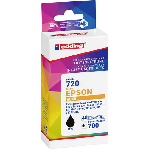 Edding Druckerpatrone ersetzt Epson 604XL, T10H1 Kompatibel Schwarz EDD-720 18-720