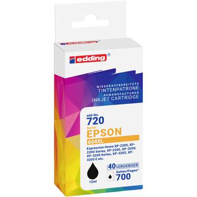 Edding Druckerpatrone ersetzt Epson 604XL (T10H1) Kompatibel Schwarz EDD-720 18-720-0