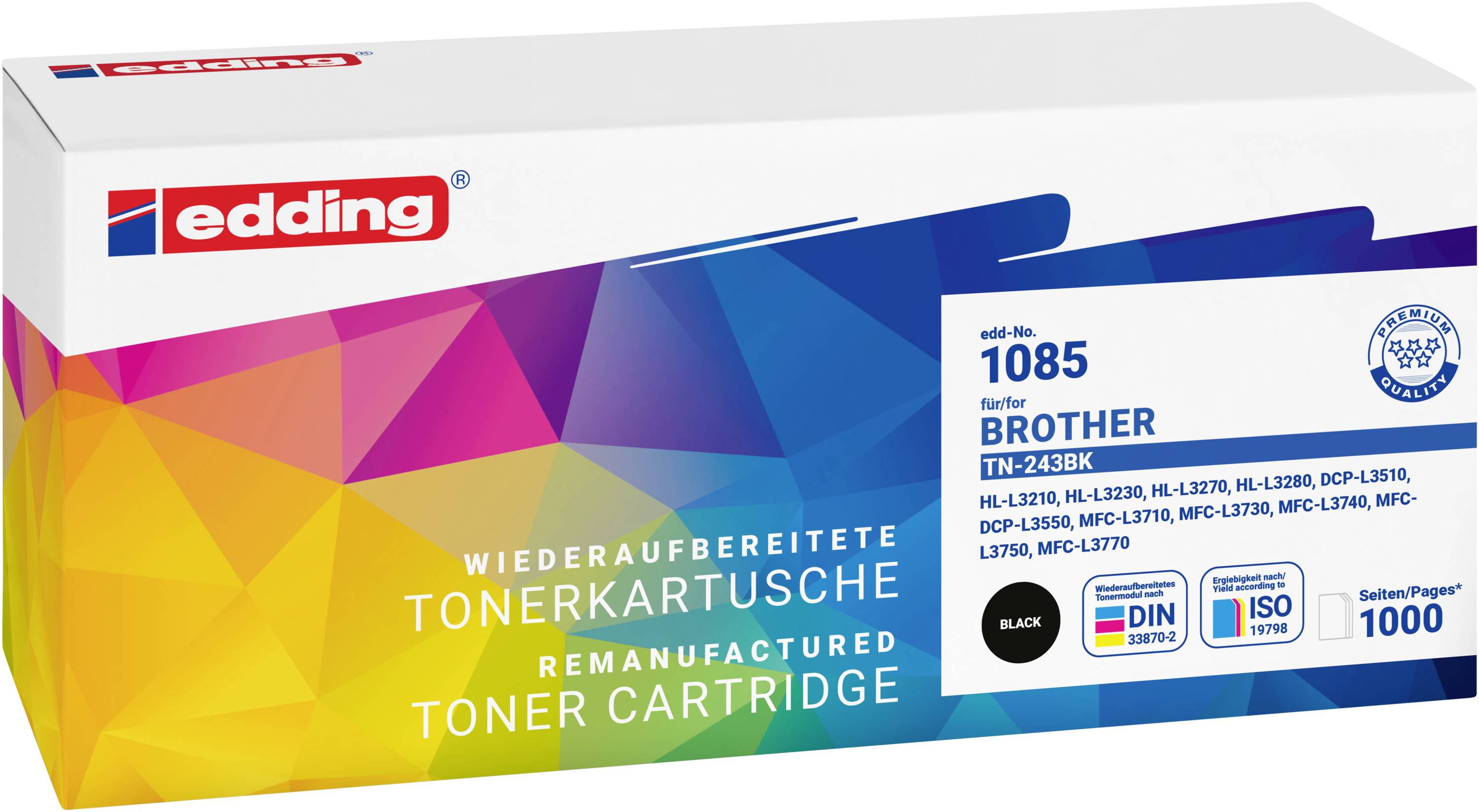 Edding Toner ersetzt Brother TN-243BK Kompatibel Schwarz 1000 Seiten EDD-1085 18-1085-0