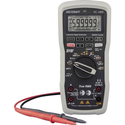 VOLTCRAFT VC 480 Hand-Multimeter digital Wasserdicht (IP67) CAT IV 1000 V Anzeige (Counts): 600000