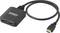 HDMI-Splitter mit zwei Ausgängen, schwarz, angeschlossen an ein Kabel. Markiert mit 'SpeaKa Professional'. Geeignet für Videoverteilung.