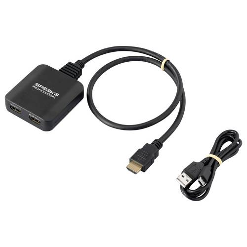 SpeaKa Professional SP-HDMIS-300 2 Port HDMI-Splitter Ultra HD-fähig 7680 x 4320 Pixel Schwarz