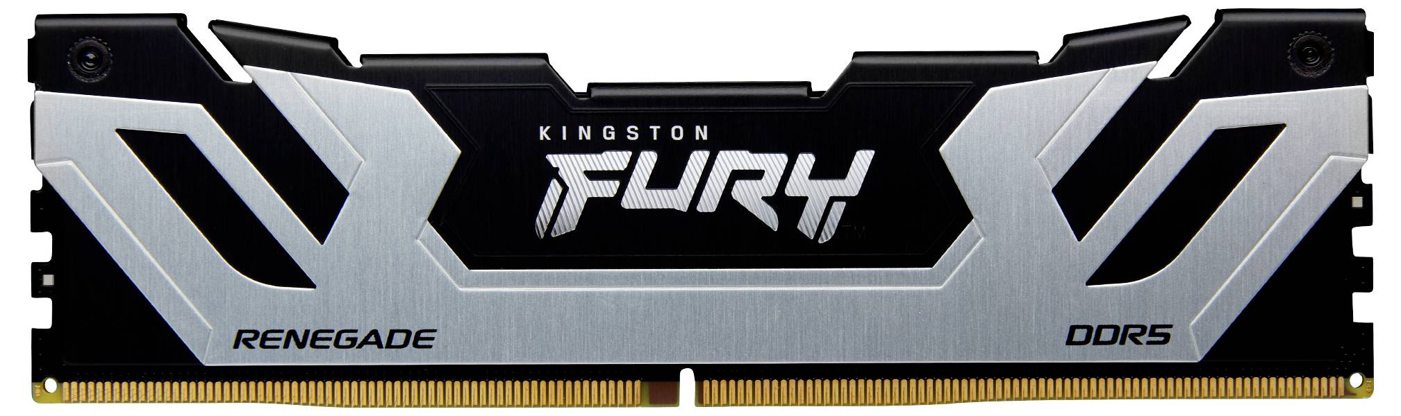 Kingston Fury Renegade DDR5 RAM-Modul mit silbernem und schwarzem Design, bietet hohe Leistung für Computer.
