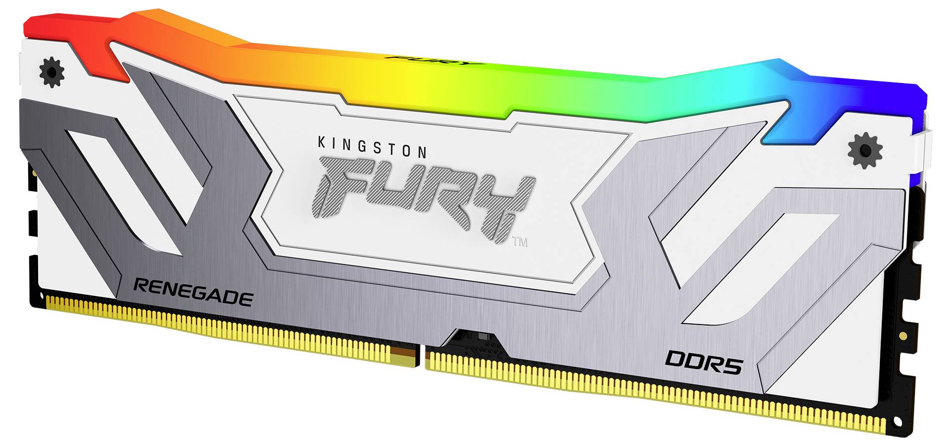 RAM-Modul der Marke Kingston Fury Renegade DDR5 mit RGB-Beleuchtung.