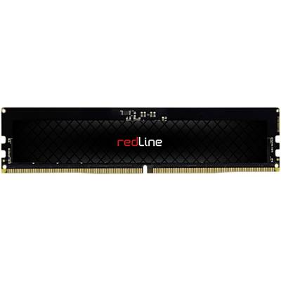RAM-Modul mit schwarzem Design und 'redLine'-Logo in der Mitte. Geeignet für Computer, um Speicherleistung zu verbessern.