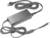 Schwarzes Laptop-Netzteil mit Netzstecker und DC-Kabel, auf weißem Hintergrund abgebildet. Es zeigt das Ladekabel in voller Länge.