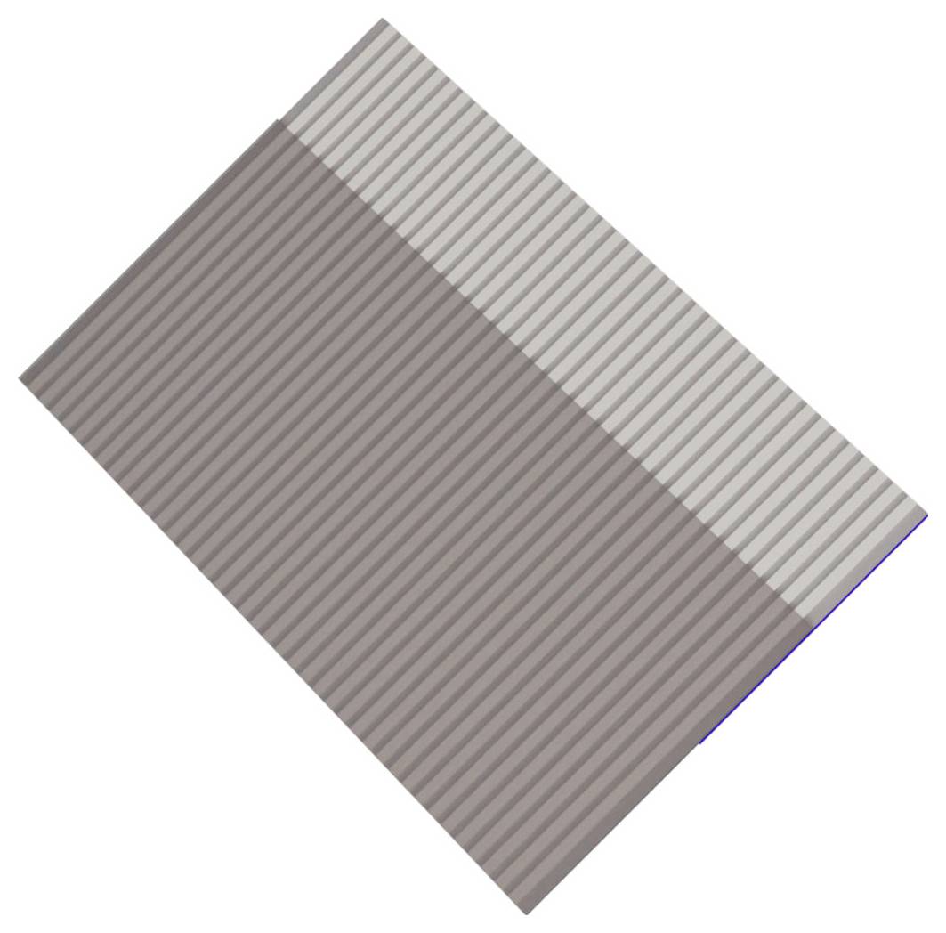 Diagonal gestreiftes rechteckiges Panel in Braun und Hellgrau auf weißem Hintergrund.