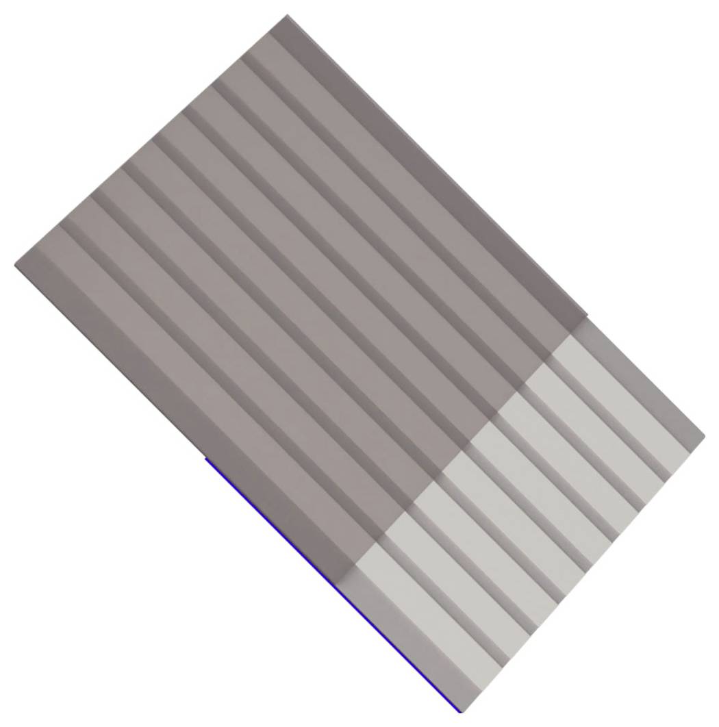 Rotiertes rechteckiges Grafikbild mit parallelen diagonalen grauen Streifen, die zu einem helleren gestreiften Bereich unten rechts übergehen.