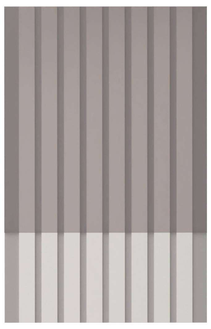 Abstraktes Bild aus vertikalen beigen und grauen Streifen mit einem helleren Streifen unten.