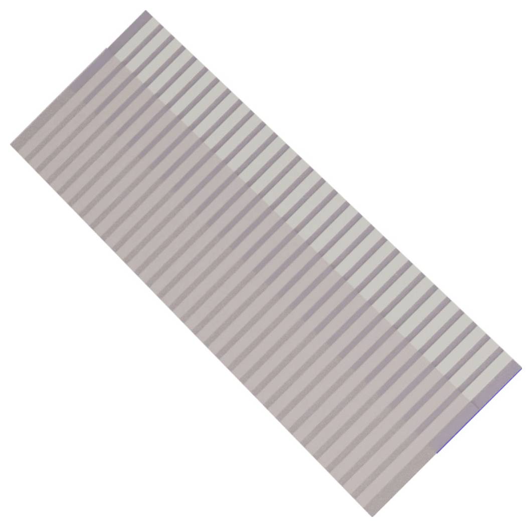 Rechteckiges Paneel mit diagonalen Streifen auf einfachem weißem Hintergrund.