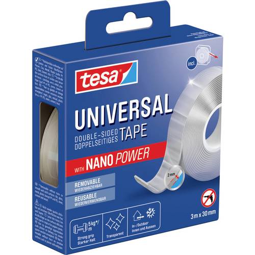 tesa Nano Tape 55810-00000-00 Doppelseitiges Klebeband Transparent (L x B) 3 m x 30 mm 1 St.