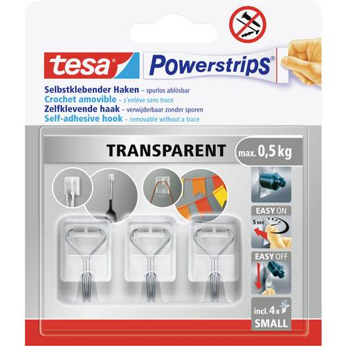 Thumbnail - tesa Powerstrips Small Klebehaken 3er Weiß, Edelstahl Inhalt: 3 St.
