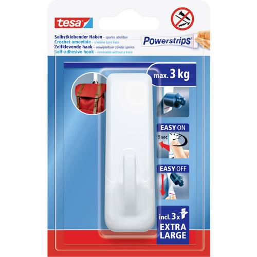 tesa Powerstrips XL Klebehaken Rechteckig Weiß Inhalt: 1 St.