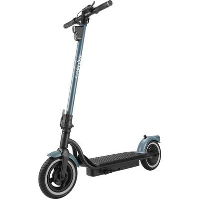 Ein blauer Elektroroller mit schwarzem Lenker und Standfläche, geeignet für den städtischen Transport.
