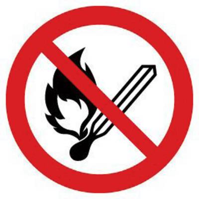 Verbotsschild Keine offene Flamme, Feuer, offene Zündquelle und Rauchen verboten 1 St.