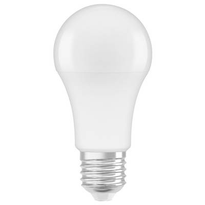 Eine weiße LED-Glühbirne mit silbernem Sockel, geeignet für energiesparende Beleuchtung in Wohnräumen.