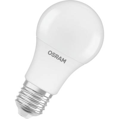 Eine weiße LED-Glühbirne mit der Aufschrift 'OSRAM'. Geeignet für Energiesparlösungen im Haushalt.
