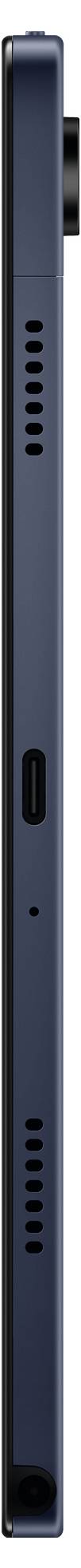 Seitenansicht eines blauen Smartphones mit erkennbarer Kamera und Tasten.