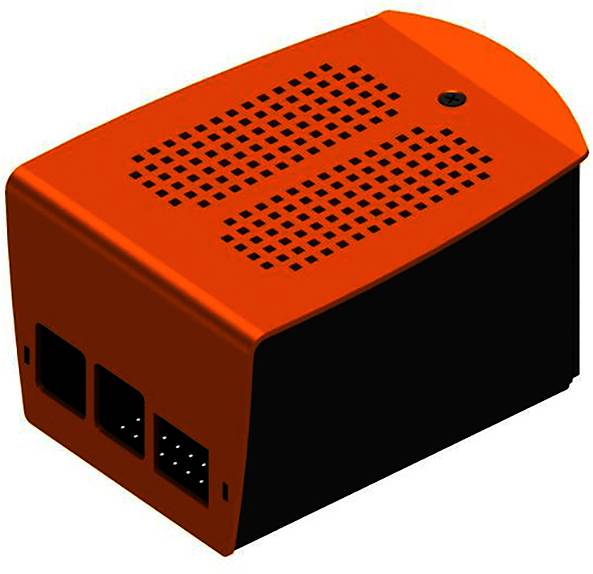 Fischer Elektronik SBC-Gehäuse Passend für (Entwicklungskits): Raspberry Pi® Orange, Schwarz (eloxiert)