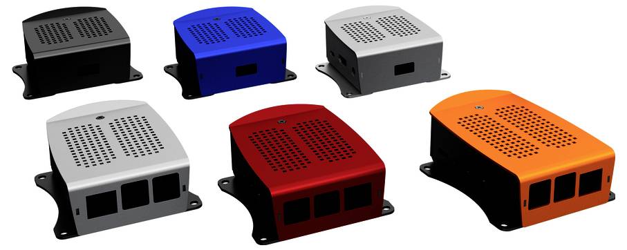 Fischer Elektronik SBC-Gehäuse Passend für (Entwicklungskits): Raspberry Pi® zur Hutschienenmontage Schwarz (eloxiert)