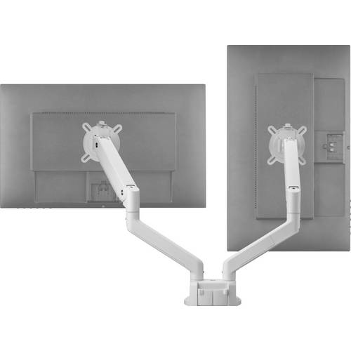 Thumbnail - One For All Solid Dual white Monitor-Tischhalterung 33 cm (13) - 88,9 cm (35) Weiß Höhenverstellbar, Neigbar + Rotierbar...