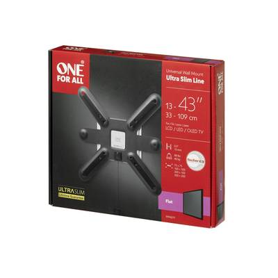 Wandhalterung 'One For All' für Fernseher, geeignet für Bildschirmgrößen von 13-43 Zoll, ultraschlankes Design.