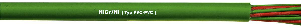 Grünes elektrisches Kabel mit Beschriftung 'NGA/1N (type PVC-PVC)', mehrere farbige Adern sichtbar.