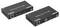 Zwei schwarze Geräte zur USB 3.2-Verlängerung über CAT-Kabel. Eines zeigt USB-Anschlüsse, das andere Ethernet-Anschlüsse.