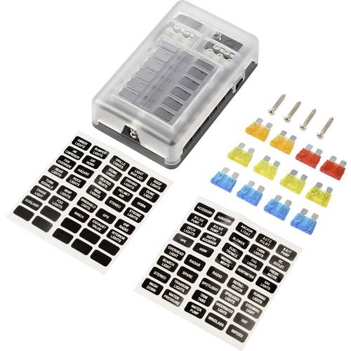 TRU COMPONENTS SICHERUNGS BOX 12-tlg TC-13473380 5 A, 10 A, 15 A, 20 A