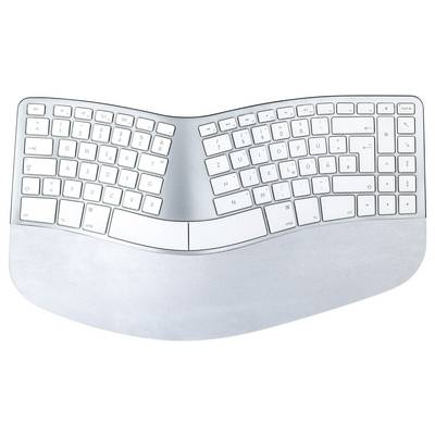 Matias FK413D-DE Sculpted Ergonomic Rechargeable Keyboard for Mac Kabellos Tastatur Deutsch, QWERTZ, Mac Silber Ergonomi-2