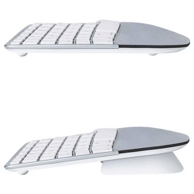 Matias FK413D-DE Sculpted Ergonomic Rechargeable Keyboard for Mac Kabellos Tastatur Deutsch, QWERTZ, Mac Silber Ergonomi-3