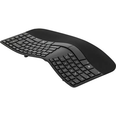 Matias FK413PCD-DE Sculpted Ergonomic Rechargeable Keyboard Kabellos Tastatur Deutsch, QWERTZ Schwarz Ergonomisch-0