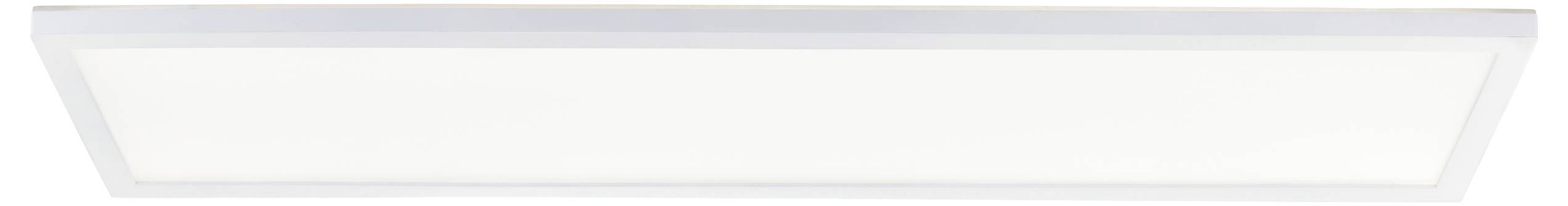 Rechteckige, flache LED-Deckenleuchte mit weißem Rahmen, gleichmäßig leuchtend; ideal für Büro- oder Wohnraumbeleuchtung.