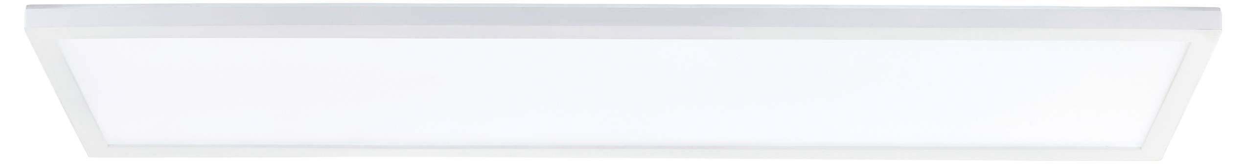 Rechteckige LED-Deckenleuchte in Weiß, geeignet für moderne Innenräume, bietet gleichmäßige Lichtverteilung.