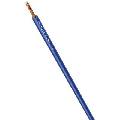Ein blau isoliertes Kupferkabel ist dargestellt. Ein kleiner Teil der Kupferlitzen ist an einem Ende sichtbar. Im Bild keine weiteren Details.