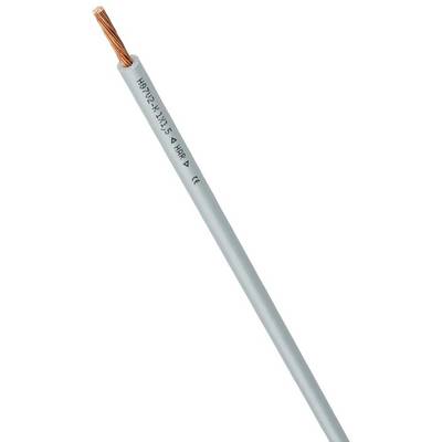Ein elektrisches Kabel mit Kupferadern und grauer Isolierung, gekennzeichnet als 'H07V-K 2,5 mm² 450/750V', für Elektroinstallationen.