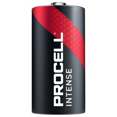 'Procell Intense' Batterie in Schwarz mit rotem und weißem Design. Markenname prominent aufgedruckt.