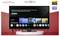 Werbegrafik für einen Reflexion webOS Hub Fernseher mit Startbildschirm; zeigt Apps, Live-TV und Funktionen sowie Logos für Full HD 1080 und PVR Record.
