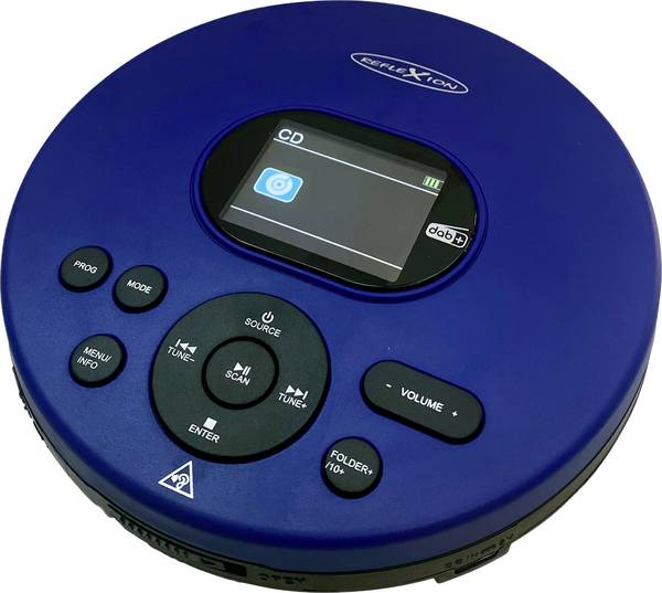 Reflexion PCD540DAB/BL Tragbarer CD-Player CD, CD-R, CD-RW, MP3  Blau