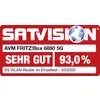 'Testurteil: SEHR GUT 93,0 %' für AVM FRITZ!Box 6860 5G, ein 5G WLAN-Router. Bewertet im Einzeltest, 03/2025, von SATVISION.