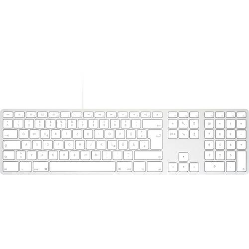 Matias FK318S-DE Wired Aluminium Keyboard for Mac USB Tastatur Deutsch, QWERTZ, Mac Silber