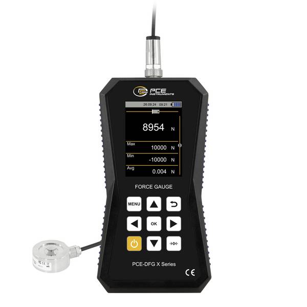 PCE Instruments Kraftmesser PCE-DFG 10K XF |10000N |Genauigkeit ±0,05 % FS |32 GB Speicher für 30 Mio. Messpunkte |USB-C